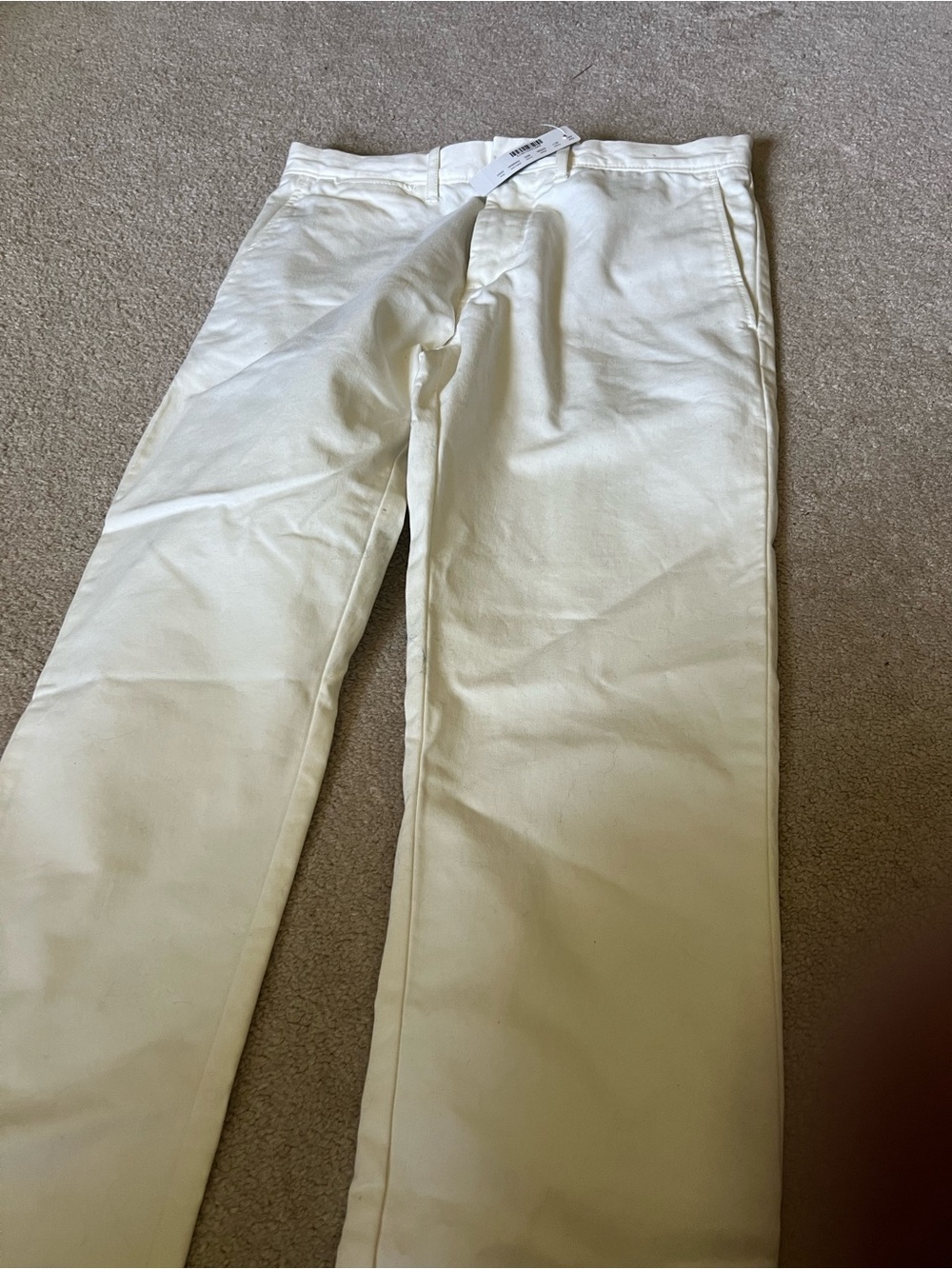 J. Crew White/Tan Chinos